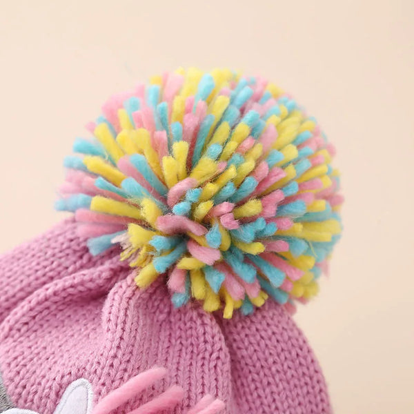 The Happy Unicorn Pom-Pom Beanie & Gloves Set