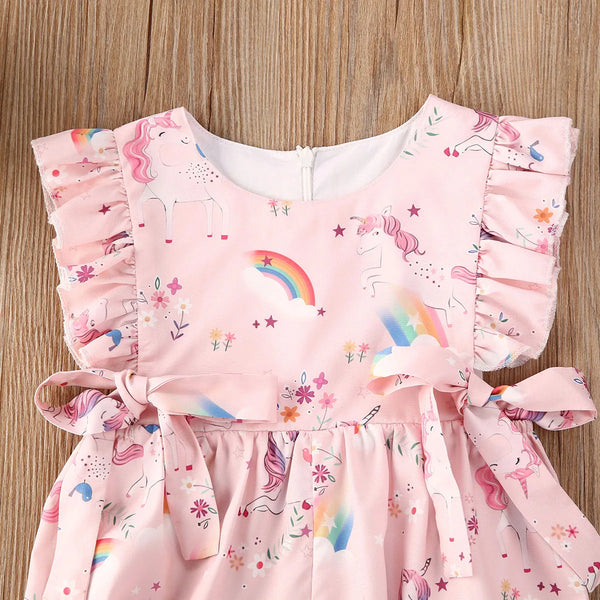 The Pink Unicorns Ruffle Romper