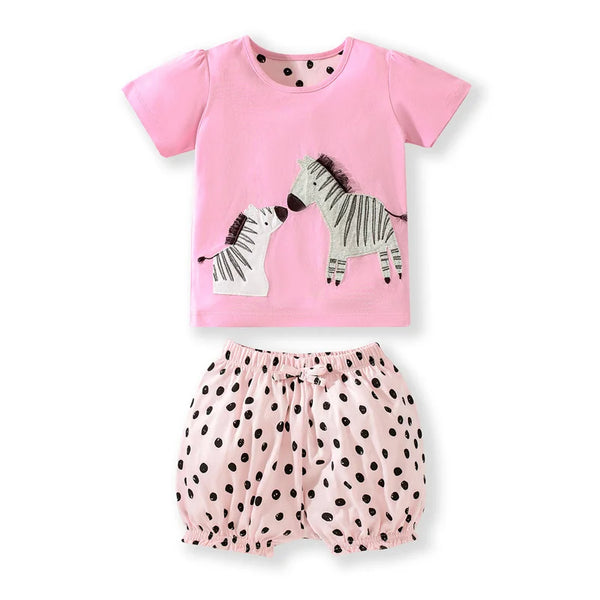 Zebra Kisses Lounge & Pj Set for Little Girls