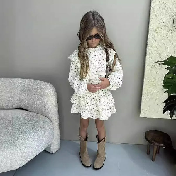 Maxine Boho Long-Sleeve Top & Skirt Set