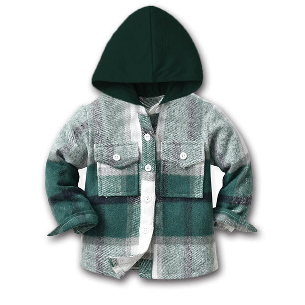 The Hooded Plaid Shacket for Baby & Girls