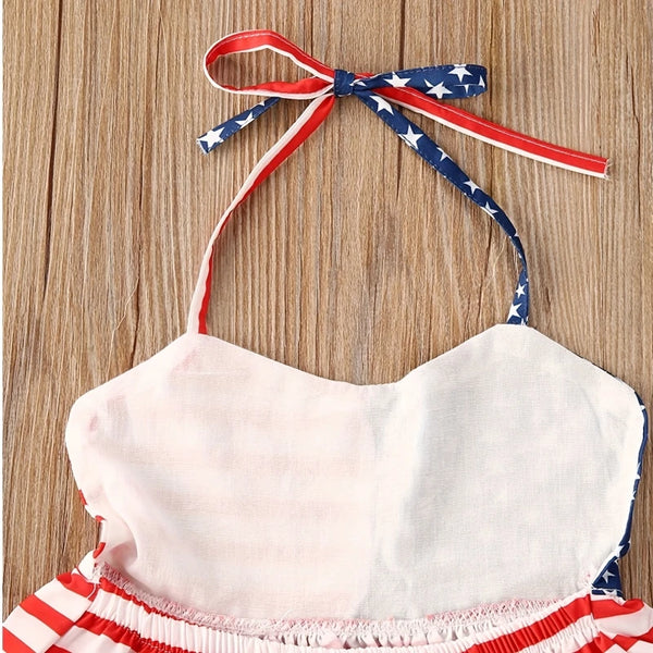 The Valerie Stars & Stripes High-Lo Halter and Denim Shorts