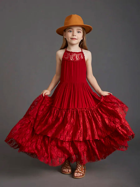 The Merida Sleeveless Lace Maxi Dress