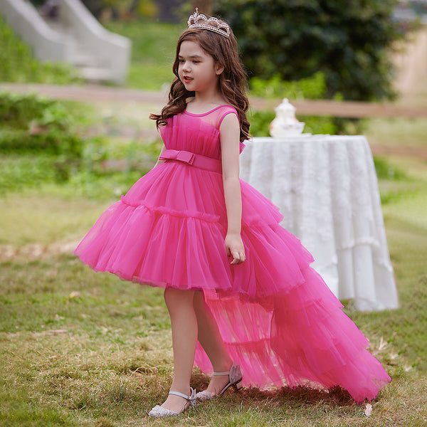 Dakota High Low Formal Ball Gown for Girls with Detachable Train