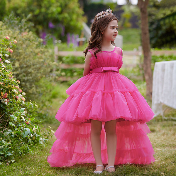 Dakota High Low Formal Ball Gown for Girls with Detachable Train