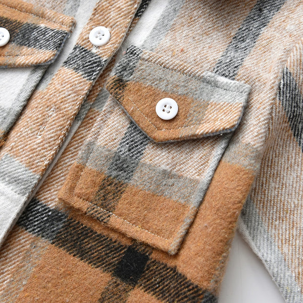 The Hooded Plaid Shacket for Baby & Girls