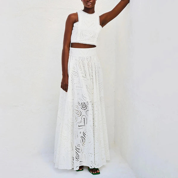Madame Empress Eyelet Top & Maxi Skirt Outfit for Women & Teens