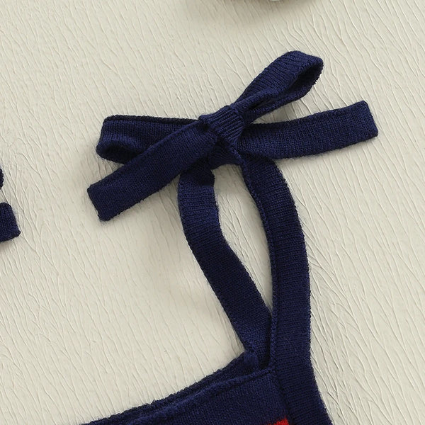 American Flag Sweater Romper for Baby Girl