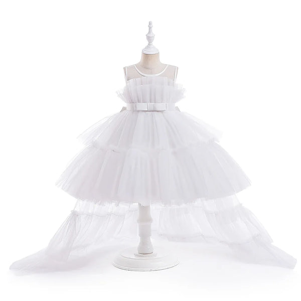 Dakota High Low Formal Ball Gown for Girls with Detachable Train
