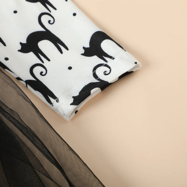 Cat Eyes Twirl Dress for Little Girls