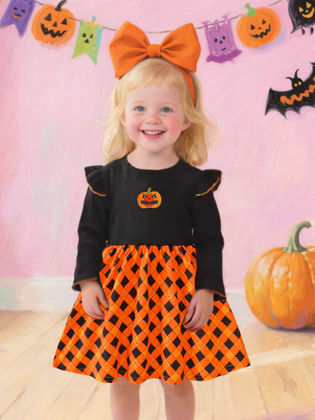 Sassy Pumpkin Twirl Dress for Girls