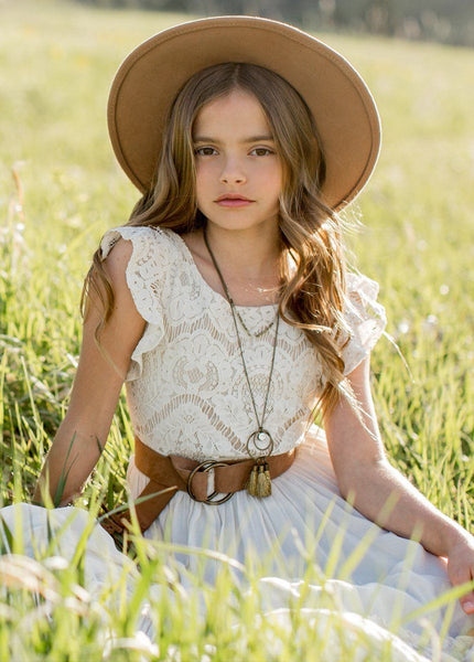 The Marisol Lace Flutter-Sleeve Boho Dress