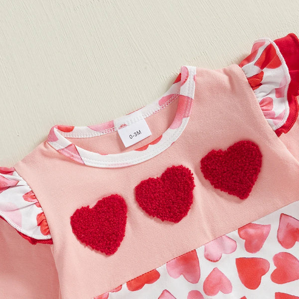 Hearts Aflutter Romper for Baby Girls