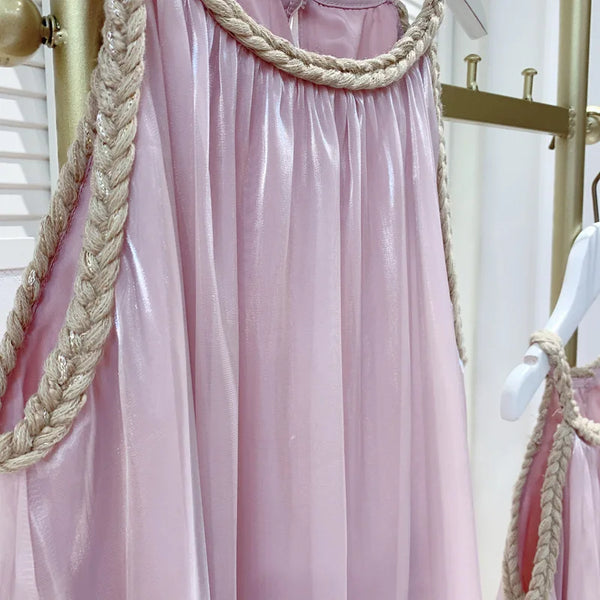 Mommy & Me Matching Dresses: Golden Rope Sleeveless Chiffon Dress