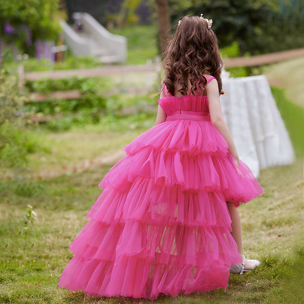 Dakota High Low Formal Ball Gown for Girls with Detachable Train