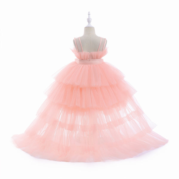 Dakota High Low Formal Ball Gown for Girls with Detachable Train