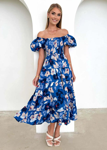 Tisa Puff-Sleeve Off-The-Shoulder Dress