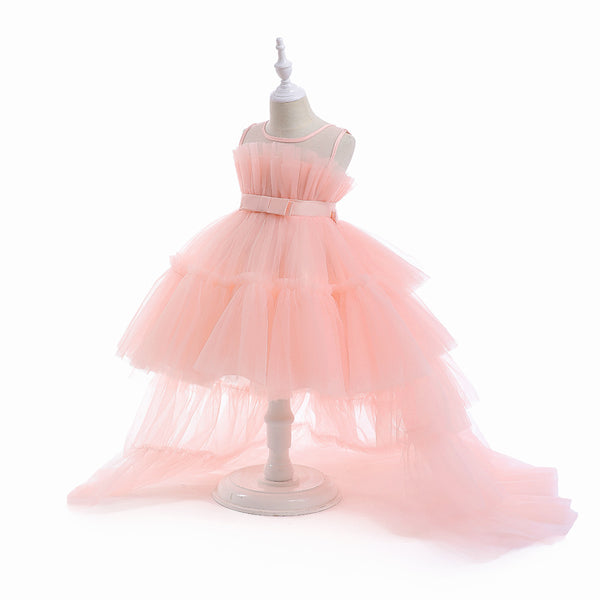 Dakota High Low Formal Ball Gown for Girls with Detachable Train