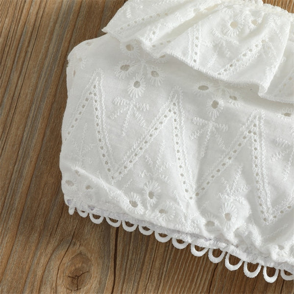 The Marielle White Eyelet Top and Skirt Set