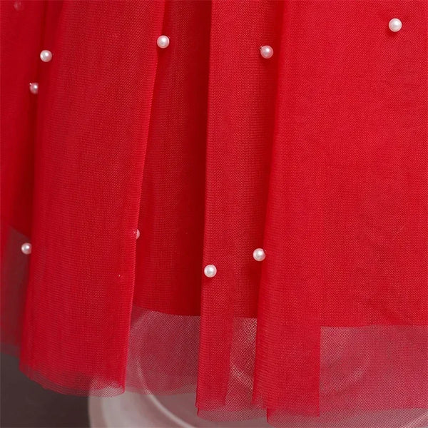 The V-Back Pearl Fancy Special Occasion Dress for Baby & Little Girls