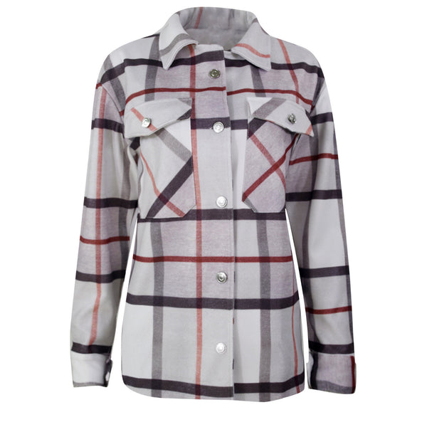 The Autumn Plaid Shacket with Silver Buttons for Women & Teens