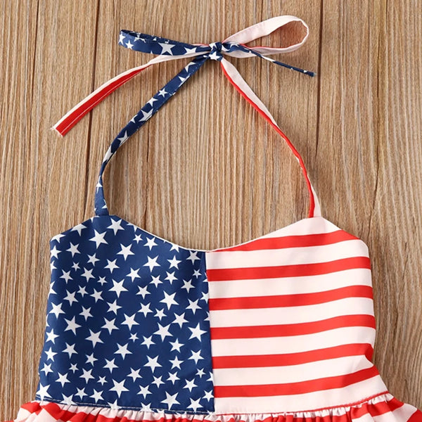 The Valerie Stars & Stripes High-Lo Halter and Denim Shorts