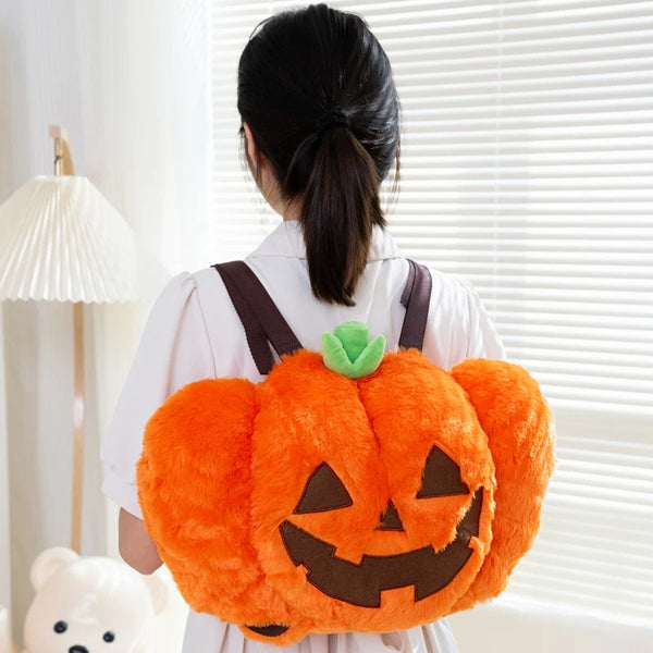 Fluffy Pumpkin Backpack Bag