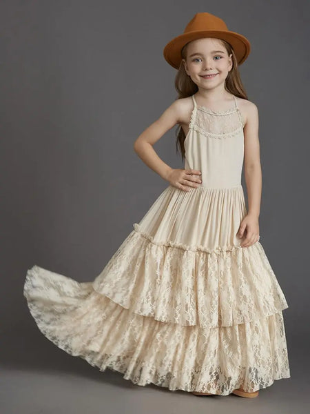 The Merida Sleeveless Lace Maxi Dress