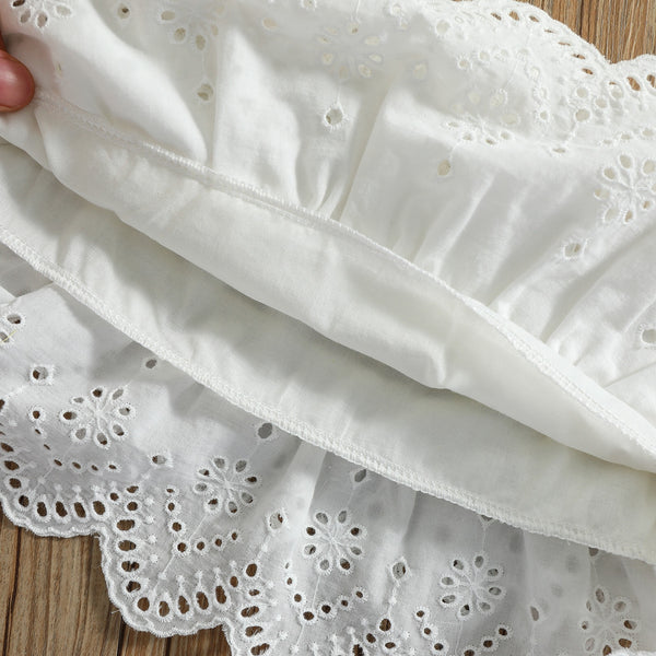 The Marielle White Eyelet Top and Skirt Set