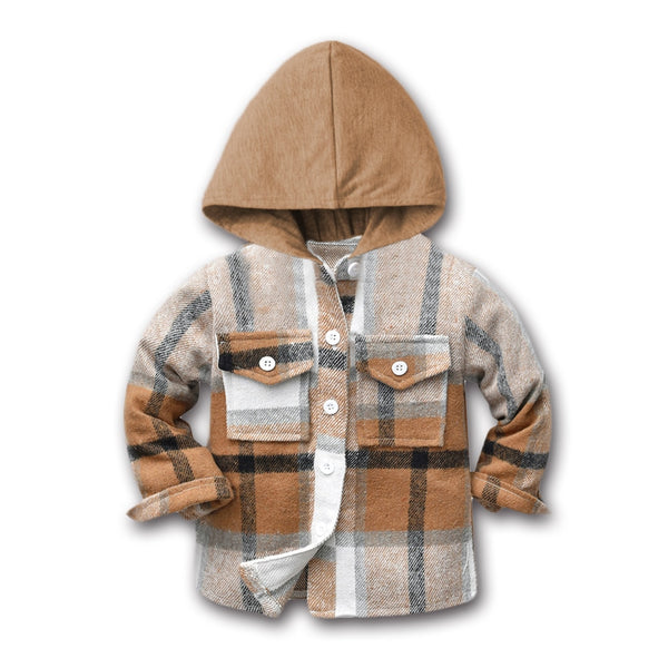 The Hooded Plaid Shacket for Baby & Girls