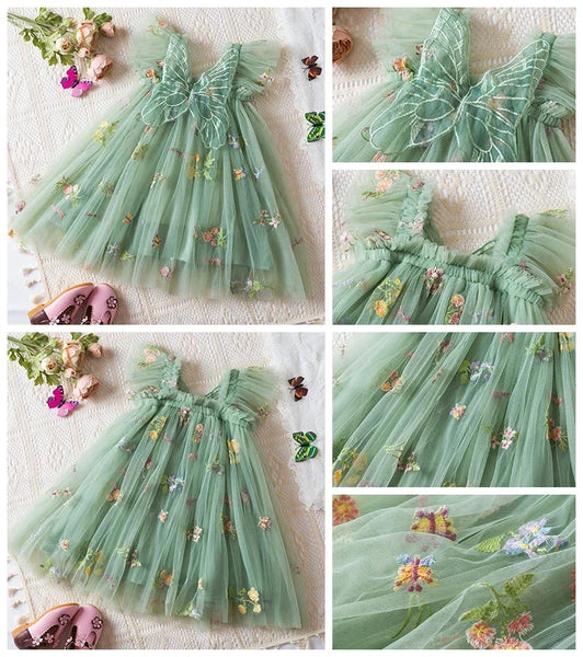 Fluture Floral Tulle Butterfly Wing Dress for Baby, Toddler & Little Girls