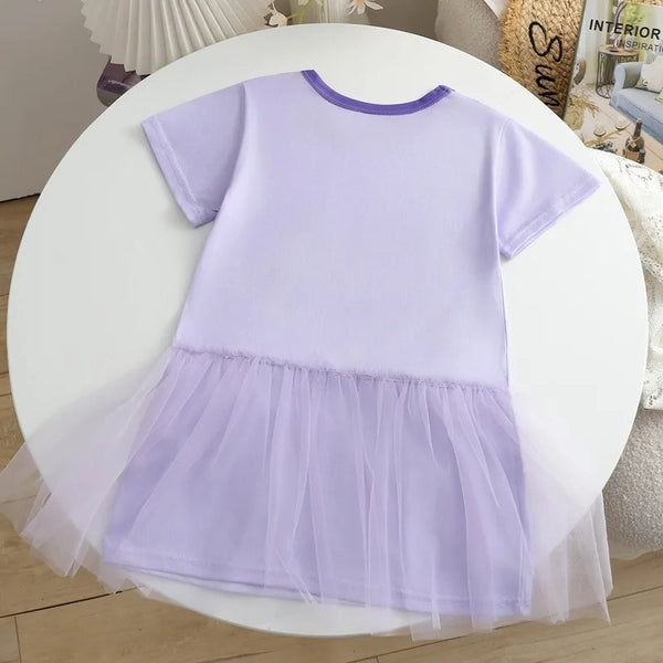 Sanrio Cinnamoroll™, Kuromi™, or My Melody™ Tulle Flutters Short Sleeve Dress for Little Girls