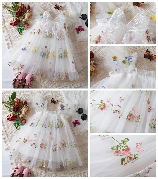 Fluture Floral Tulle Butterfly Wing Dress for Baby, Toddler & Little Girls