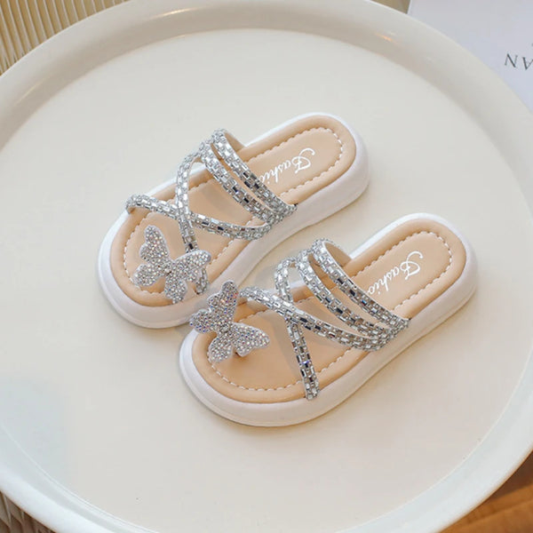 Butterfly Sparkle Slide Sandals for Girls