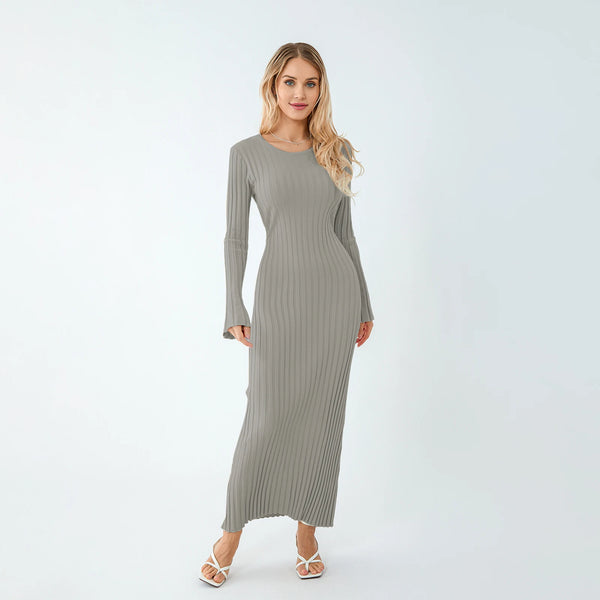 Bella Ribbed Knit Long Sleeve Dress