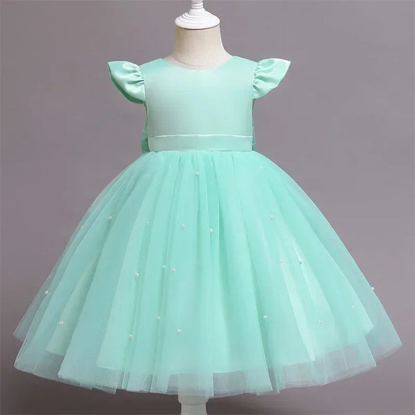 The V-Back Pearl Fancy Special Occasion Dress for Baby & Little Girls