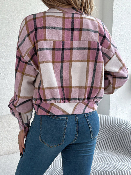 Britt Plaid Cropped Shacket