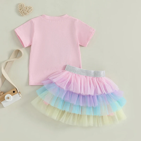 "Hip Hop" Pastel Rainbow Outfit for Toddlers & Little Girls