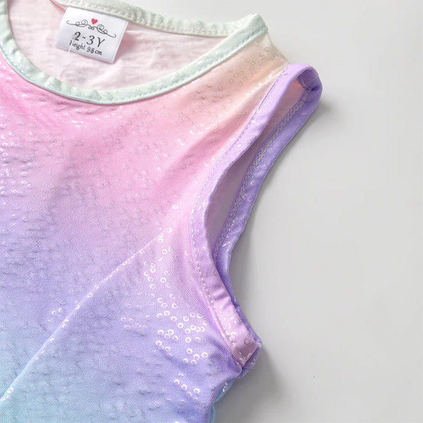 Sparkly Pastel Rainbow Twirl Dress for Girls