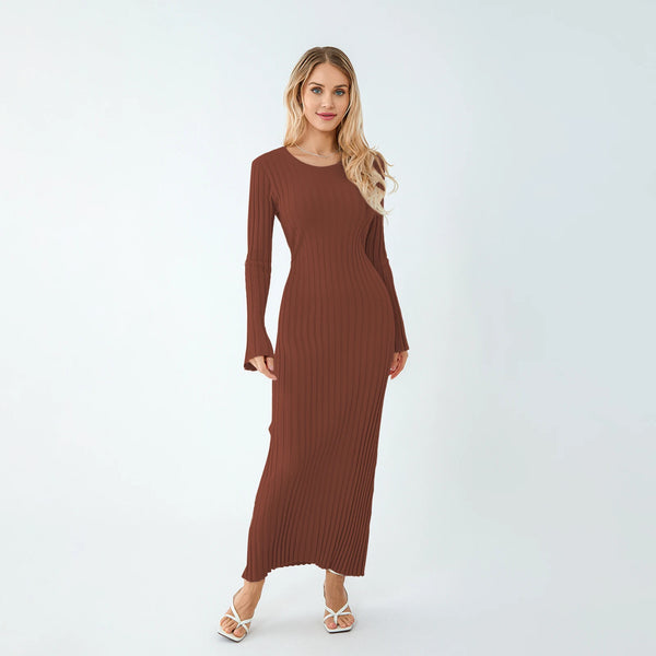 Bella Ribbed Knit Long Sleeve Dress