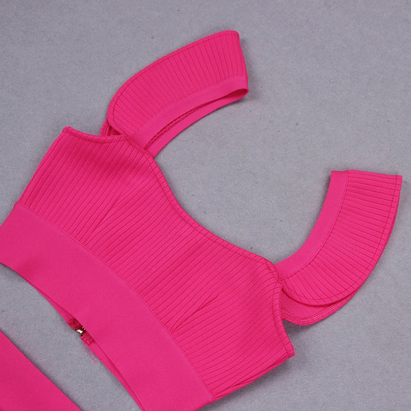 The Aster Flutter Sleeve Bandage Top & Skirt Set for Women
