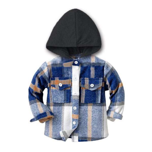 The Hooded Plaid Shacket for Baby & Girls