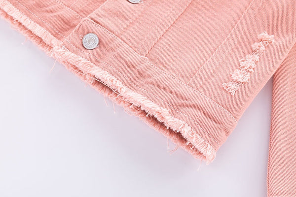 Pink Rainbow Sparkle Jean Jacket for Girls