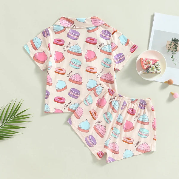 Sweet Cakes Satin Pjs for Girls & Tweens