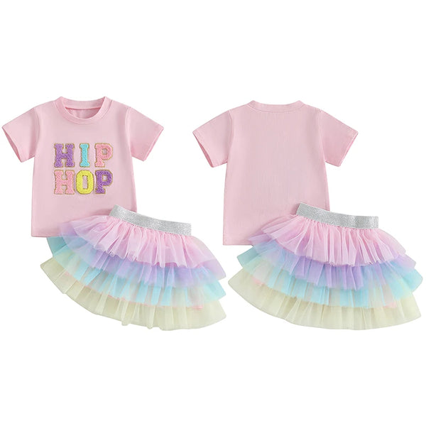 "Hip Hop" Pastel Rainbow Outfit for Toddlers & Little Girls