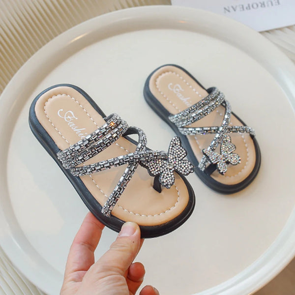 Butterfly Sparkle Slide Sandals for Girls
