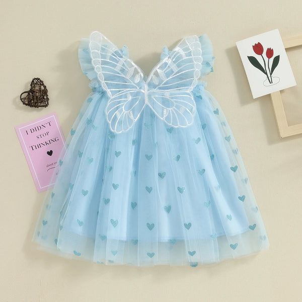 Baby Butterfly Wings Mini Hearts Dress for Baby & Little Girls
