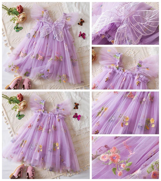 Fluture Floral Tulle Butterfly Wing Dress for Baby, Toddler & Little Girls