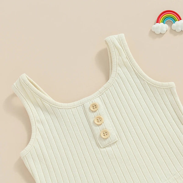 The Lila Cotton Knit Ribbed Lounge & Pj Outfit for Toddler & Little Girls
