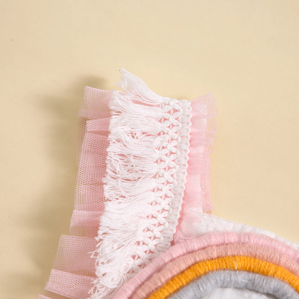 Rainbow Baby Pink Ruffled Romper Dress